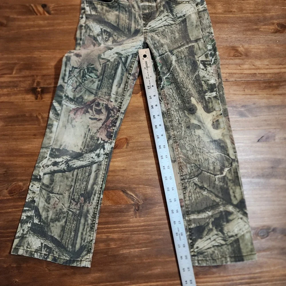 Mossy Oak Skater Hunting Camo Pull-On Straight Leg Pants Kids Size Medium Green